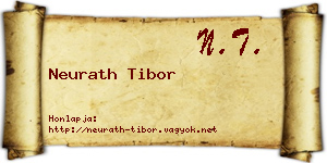 Neurath Tibor névjegykártya